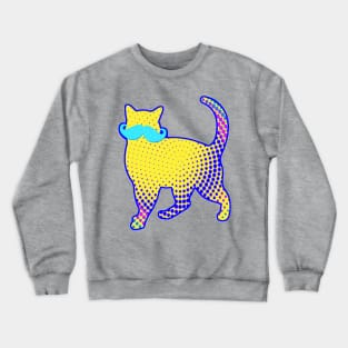 Funky Mustache Cat Crewneck Sweatshirt